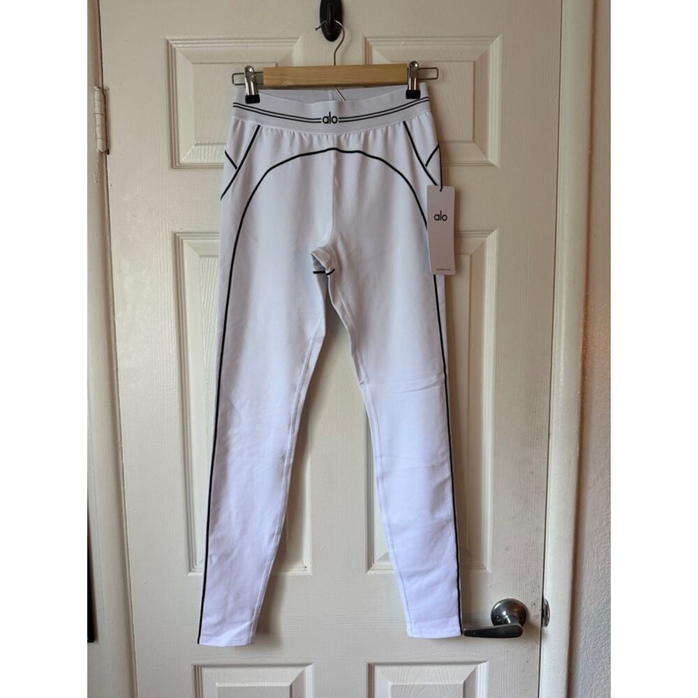 Alo Yoga Airbrush High-Waist Heart Throb Legging White/Black size small NWT - Picture 2 of 6